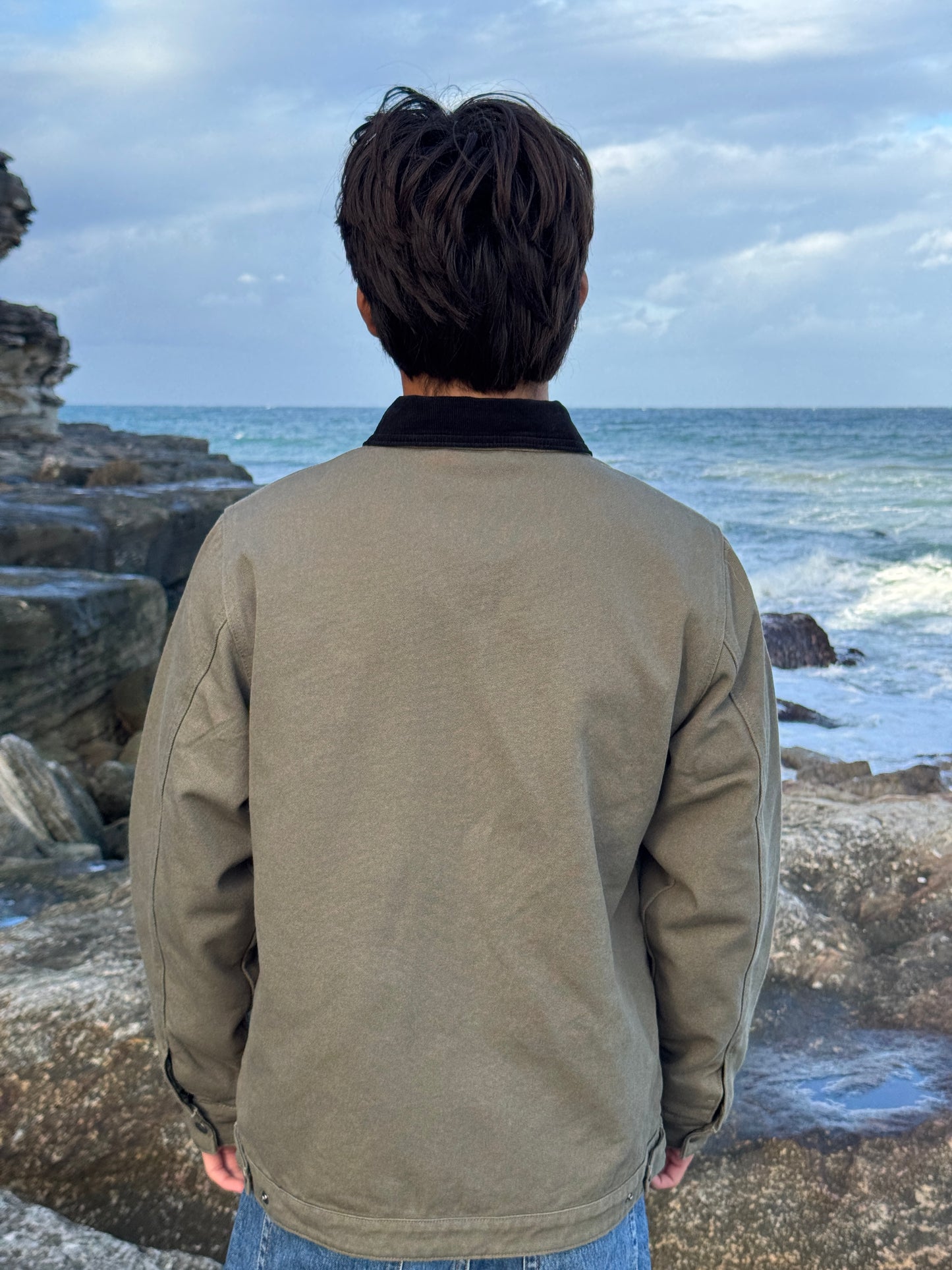 Canvas Collar Jacket - Olive