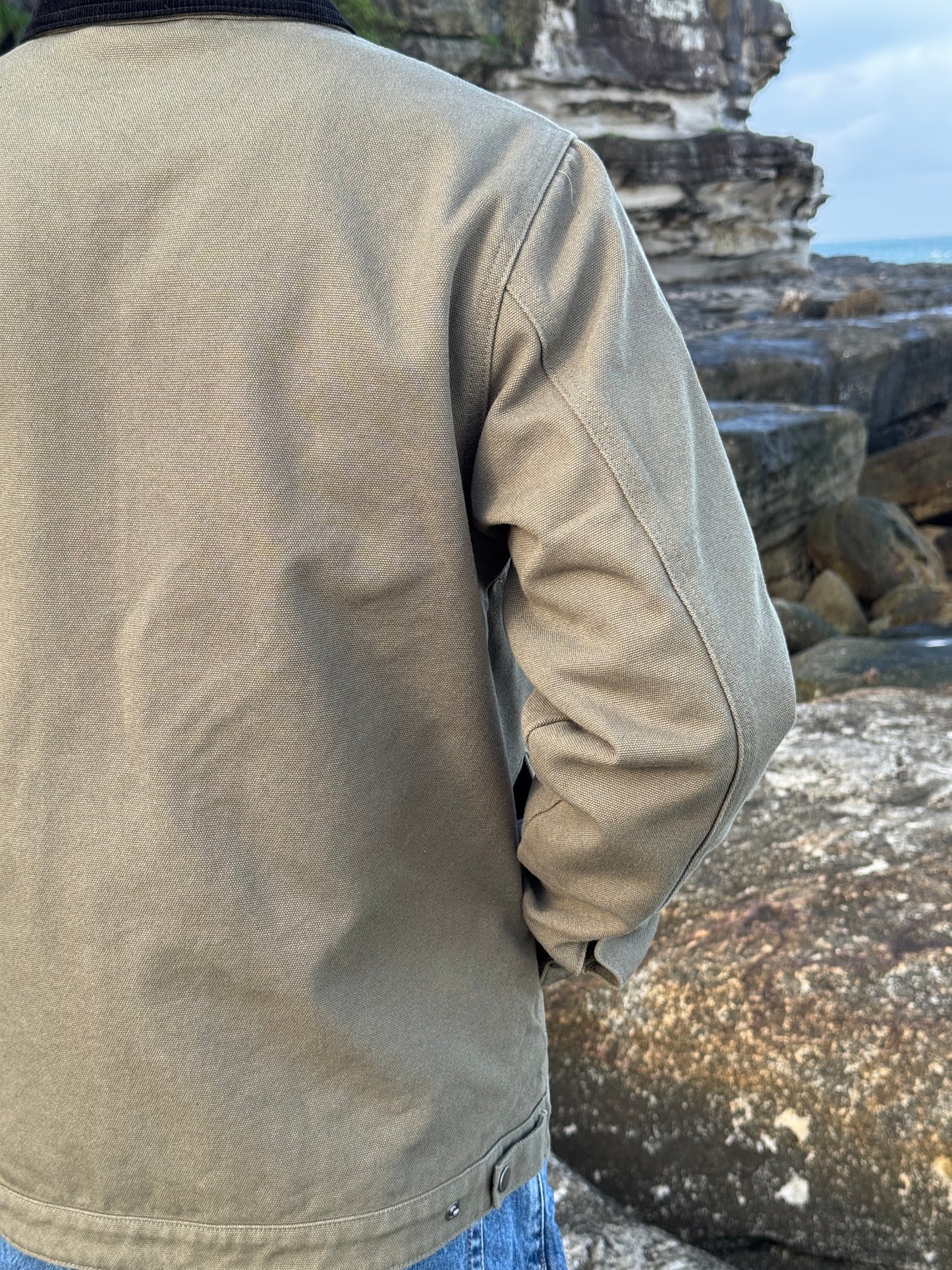 Canvas Collar Jacket - Olive
