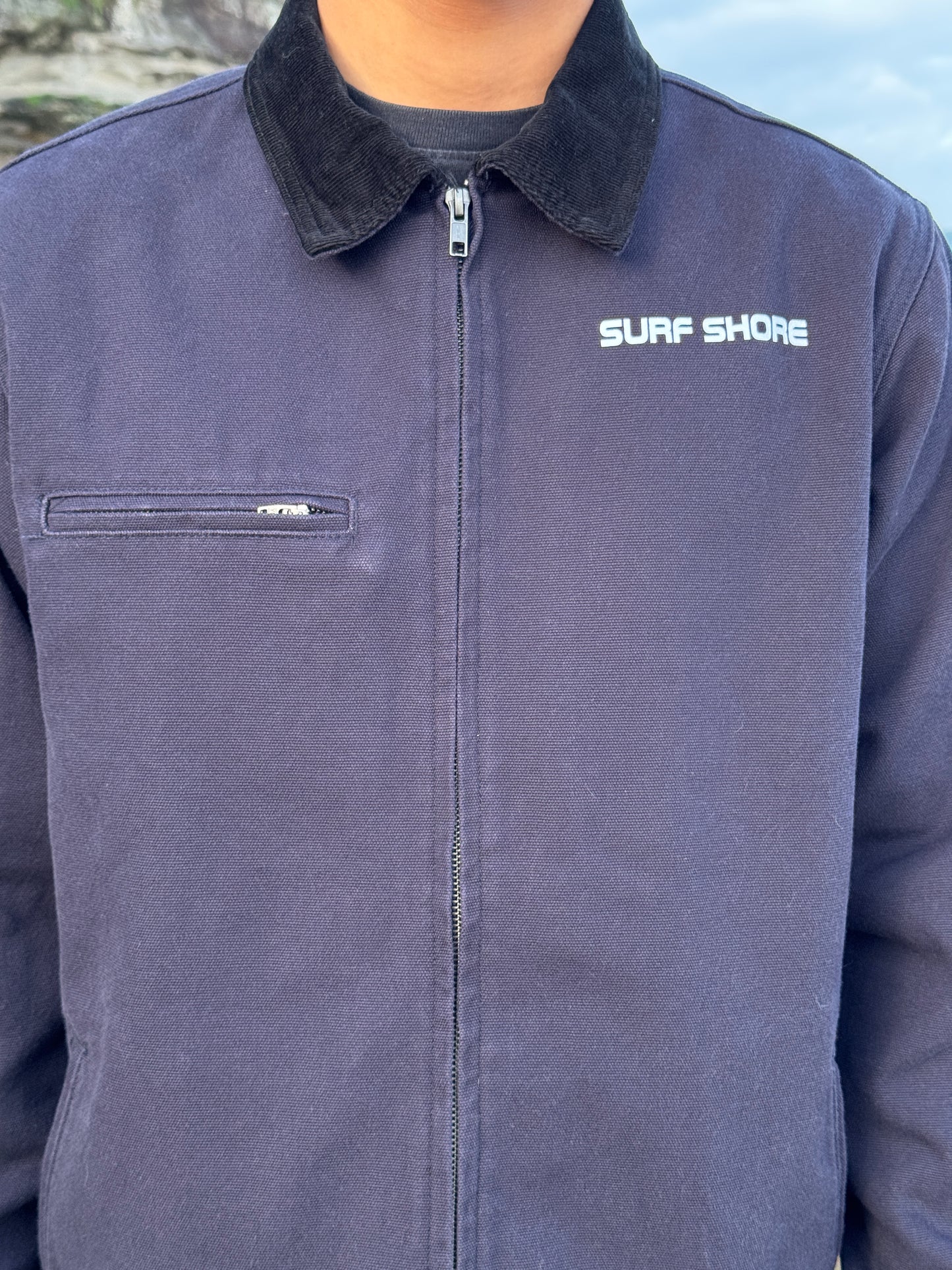 Canvas Collar Jacket - Ink Blue
