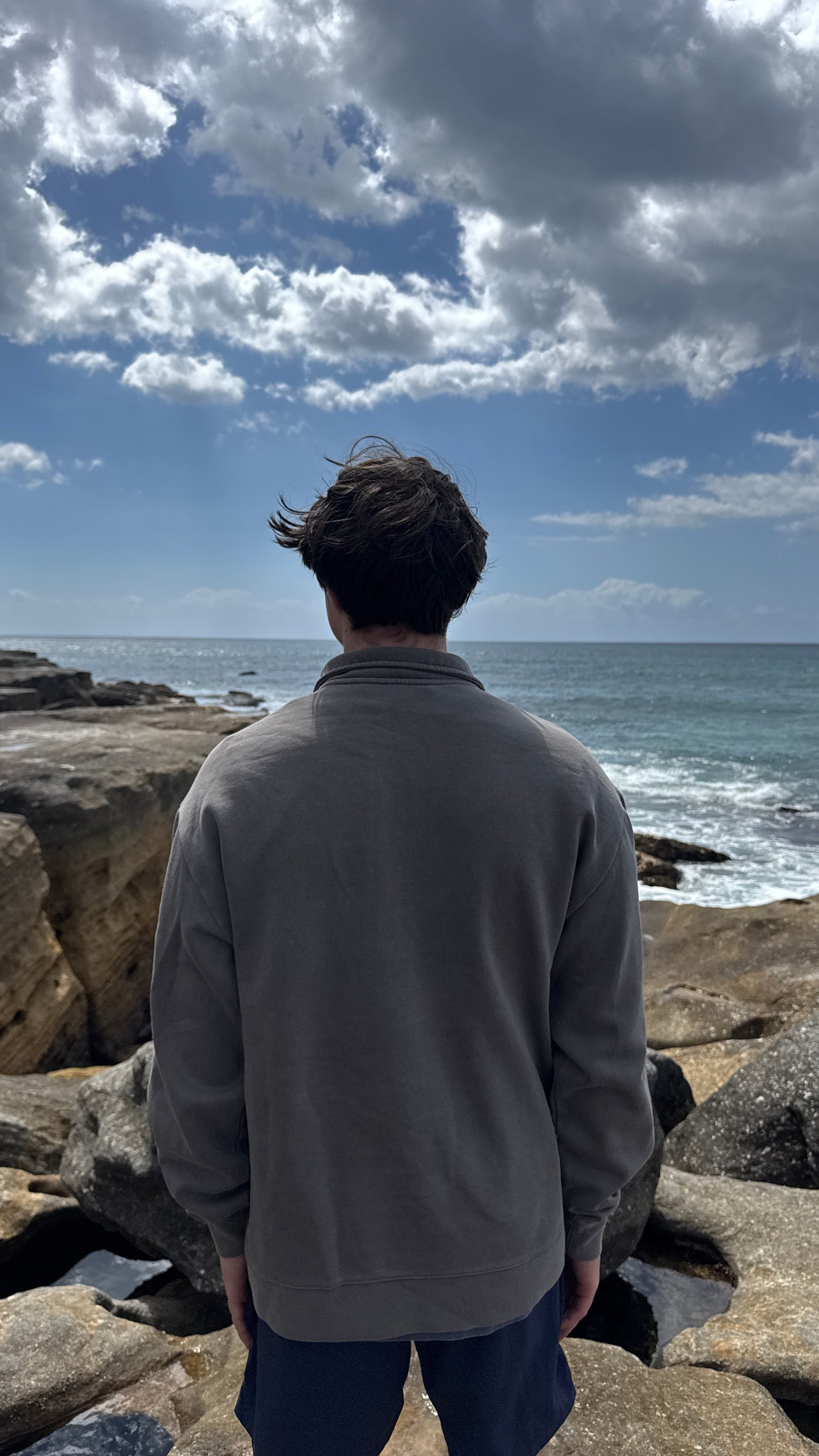 Quarter Zip | Faded Grey