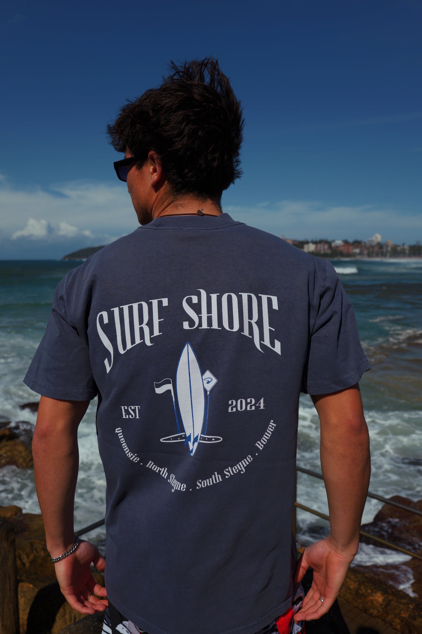 The Local Manly Tee | Faded Blue