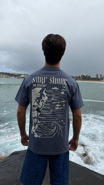 The Beaches Tee | Faded Indigo
