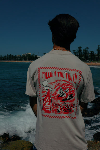Follow the Froth Tee | Faded Bone