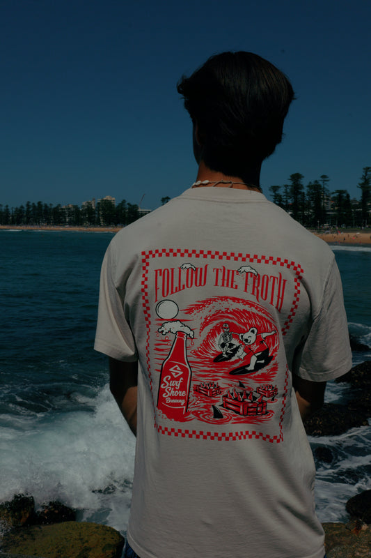 Follow the Froth Tee | Faded Bone