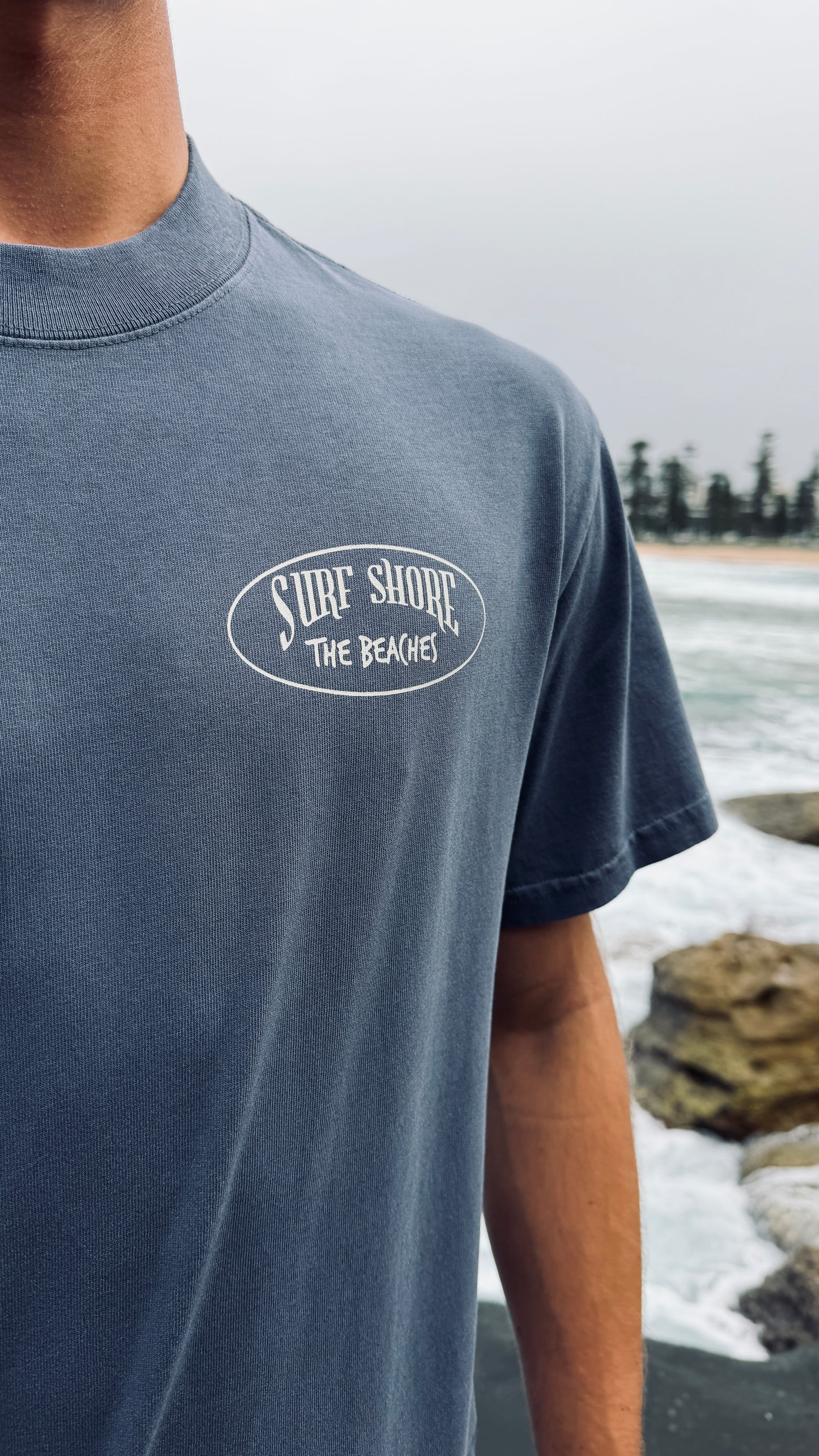 The Beaches Tee | Faded Indigo