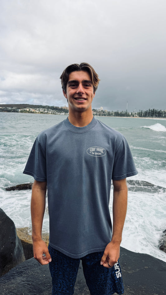 The Beaches Tee | Faded Indigo