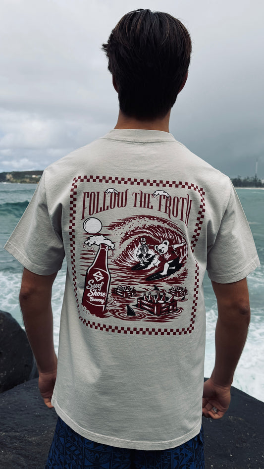 Follow the Froth Tee | Faded Bone