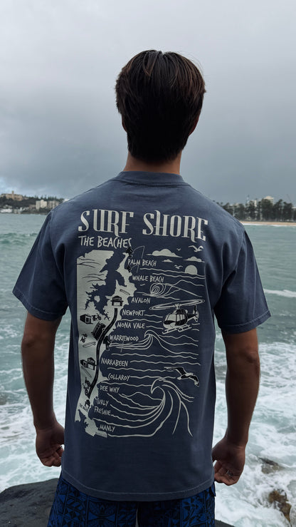 The Beaches Tee | Faded Indigo