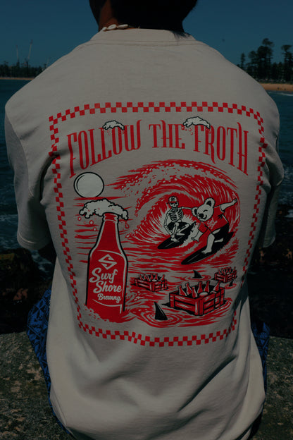 Follow the Froth Tee | Faded Bone