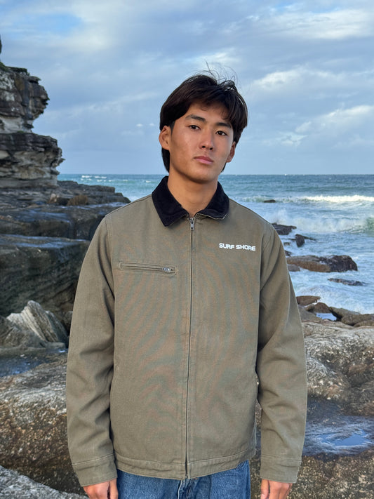 Canvas Collar Jacket - Olive