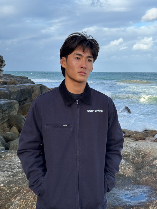 Canvas Collar Jacket - Ink Blue