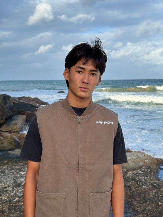 Canvas Heavy Vest - Walnut