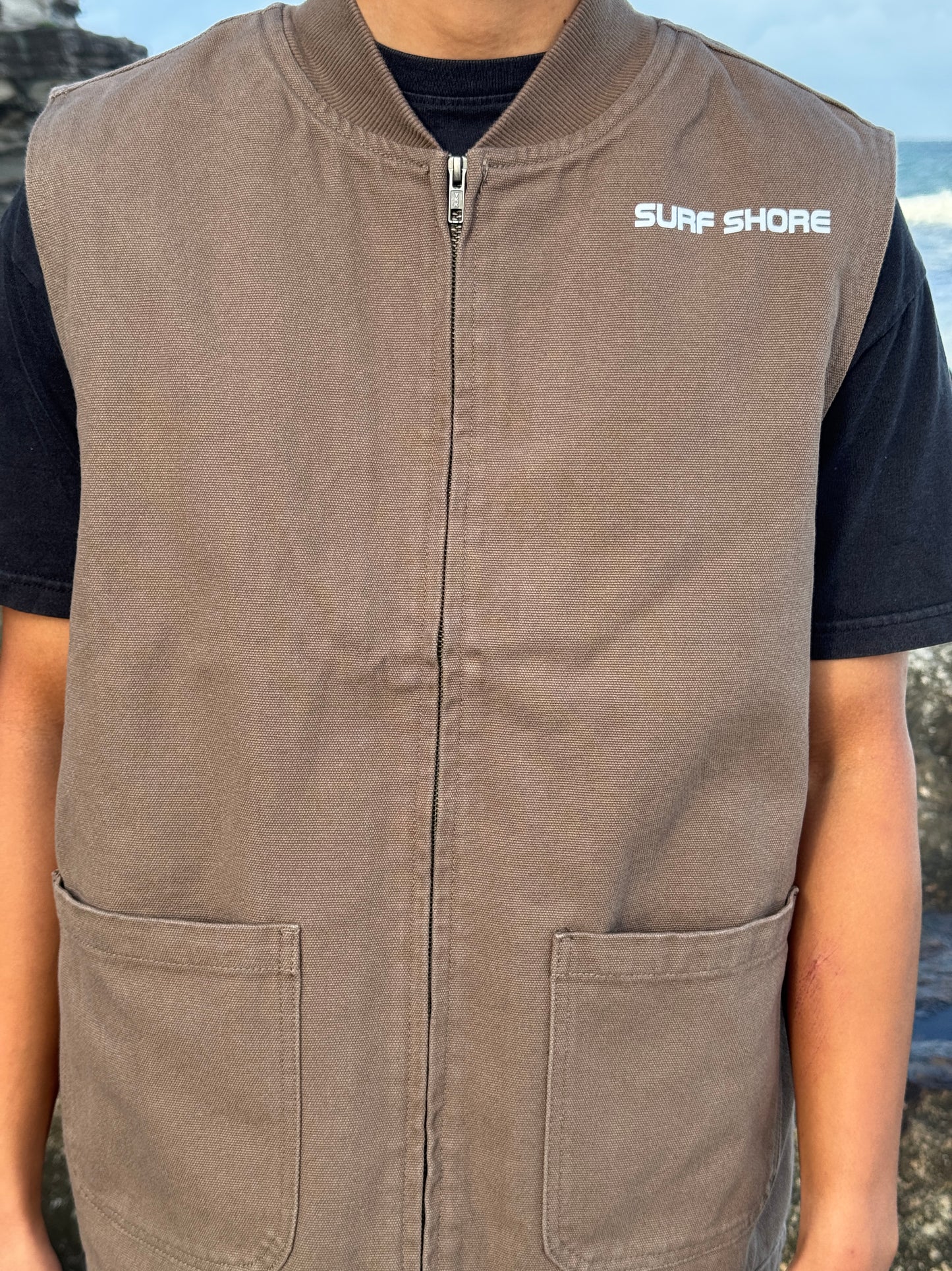 Canvas Heavy Vest - Walnut