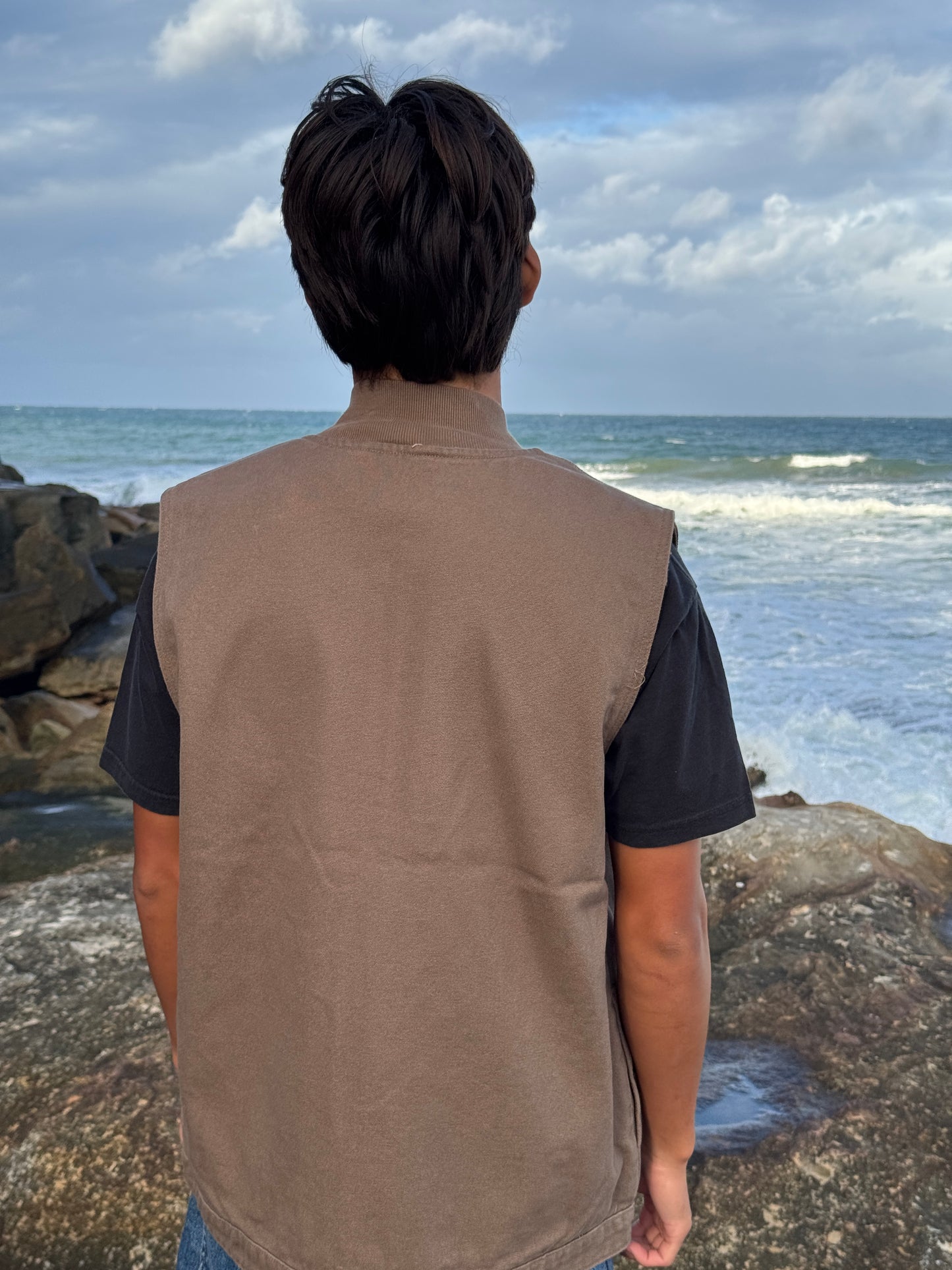 Canvas Heavy Vest - Walnut