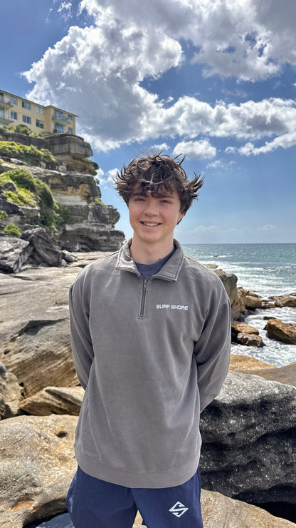 Quarter Zip | Faded Grey