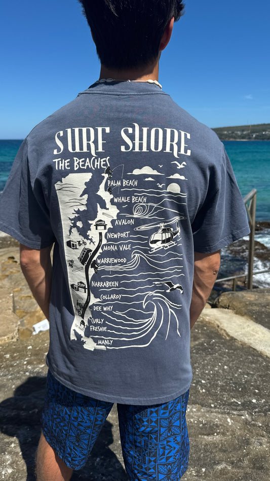 The Beaches Tee | Faded Indigo